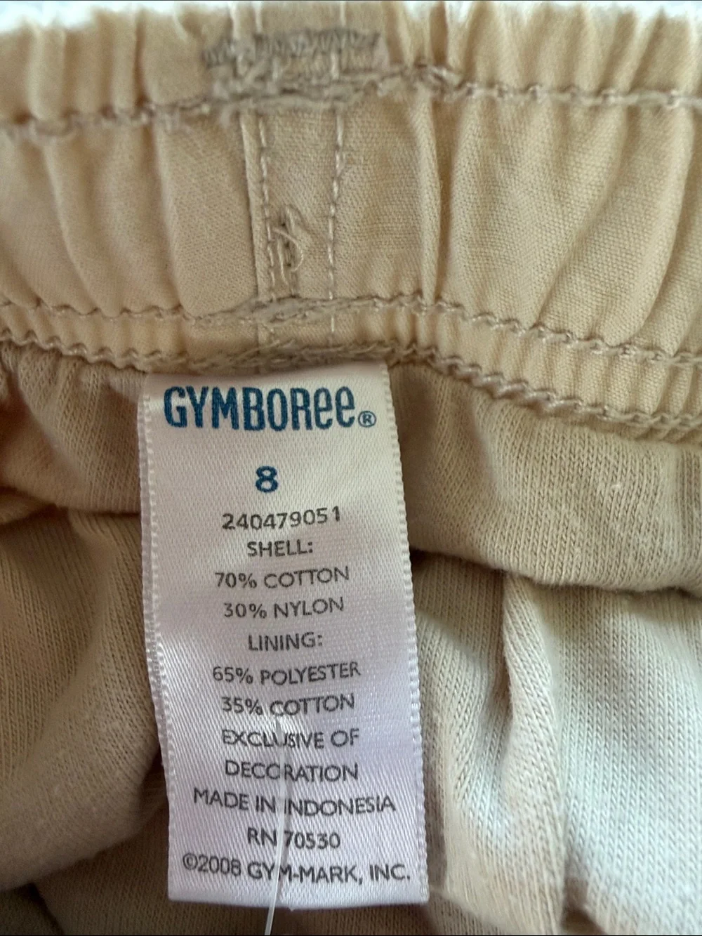 Gymboree Beige Cargo Pants with Drawstring Waist